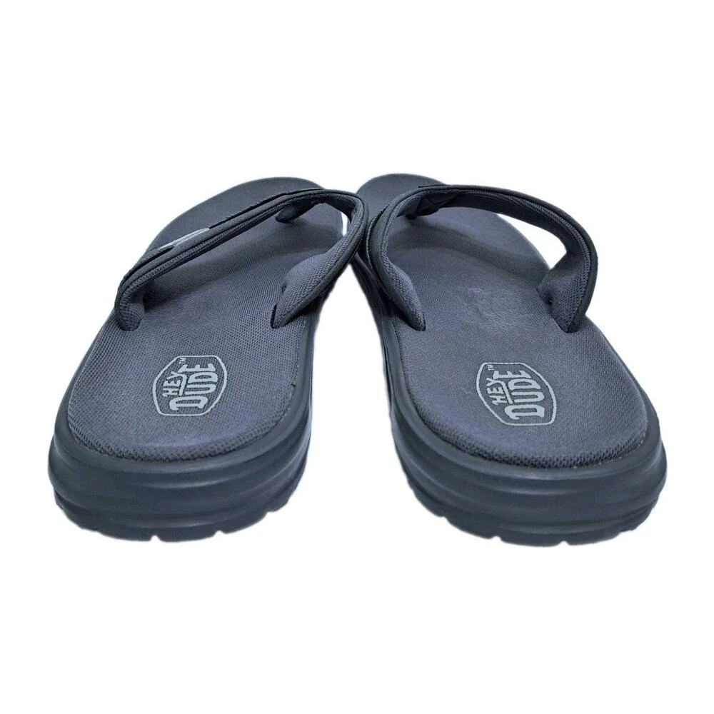 Hey Dude Sami Men's Size 11 Gray Casual Sandals Flip Flops Beach Pool